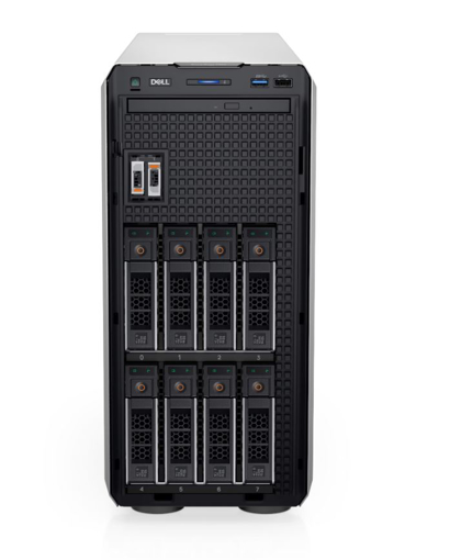 Picture of Dell PowerEdge T350 Tower Server with Intel Xeon E-2336 (6C/12T), 32GB ECC RAM, and 3x2TB 12Gbps NLSAS drives in RAID 5. Includes PERC H755 RAID controller, iDRAC9 Express, redundant 600W power supplies
