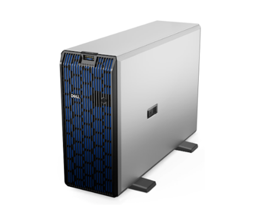 Picture of Dell PowerEdge T560 Tower Server featuring dual Intel Xeon Silver 4510 CPUs (12C/24T), 32GB DDR5 5600MT/s RDIMM, and 2x480GB SATA SSDs. Includes PERC H755 RAID, 1100W power supply, iDRAC9 Enterprise, 10GbE networking, and TPM 2.0
