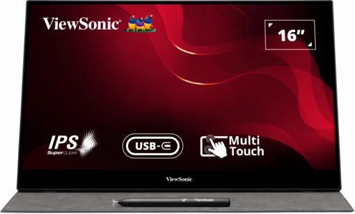 Picture of ViewSonic TD1655 16 Inch Portable Touchscreen Monitor | Full HD | USB-C | HDMI