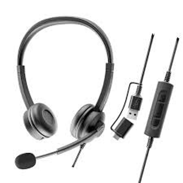 Picture of Axtel Flow UC Stereo USB-A Headset+ USBA/ C Adapter